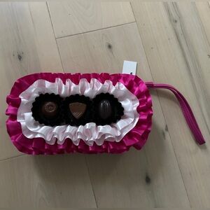 Chocolates Wallet/Wristlet*Handmade-Pink Ruffled One Of A Kind